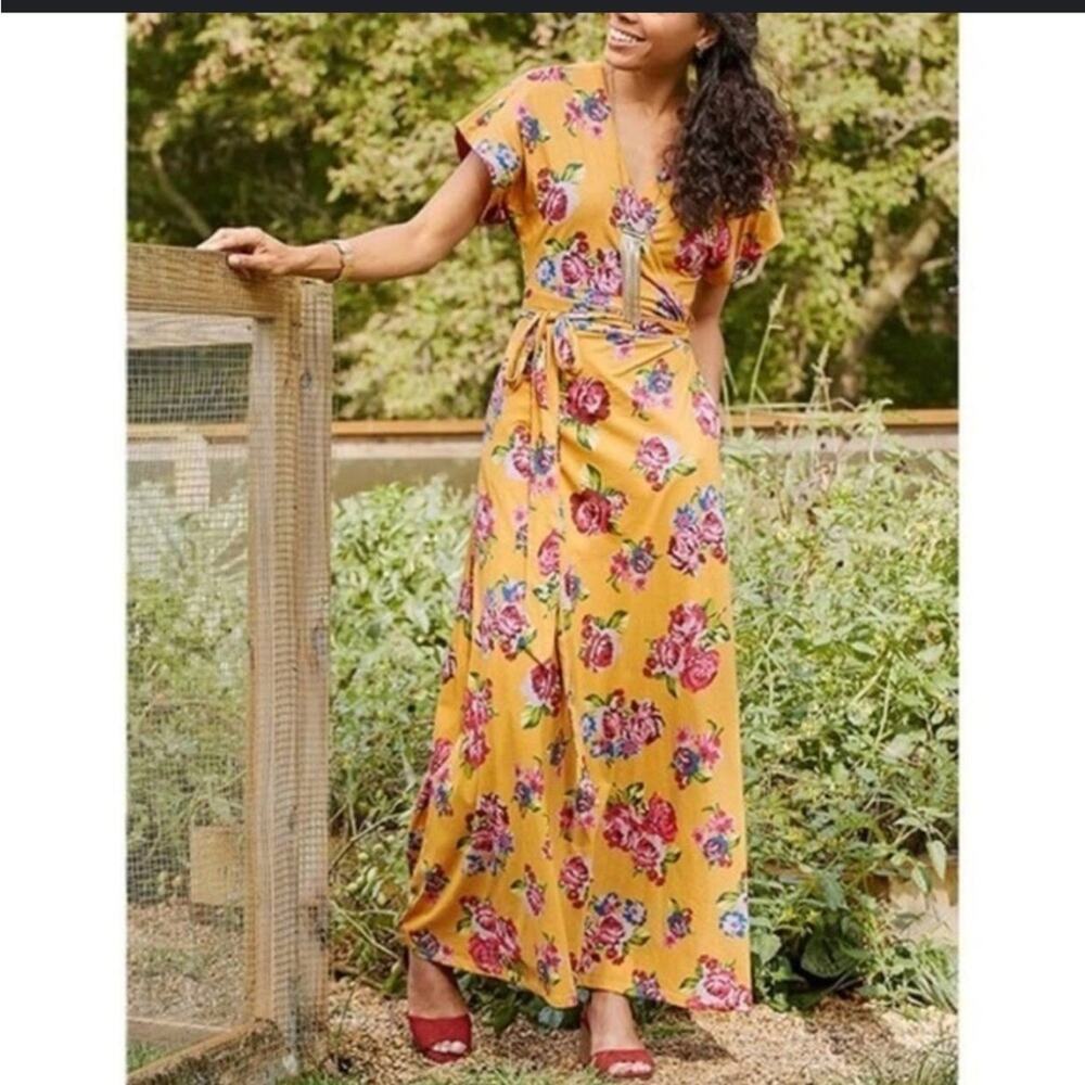 Matilda Jane Joanna Gaines Colab Collaboration M Alana Maxi Floral Wrap Dress